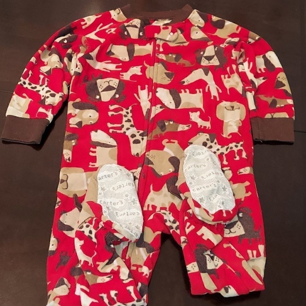 Carter's Red Dog Footed Pajamas 18M